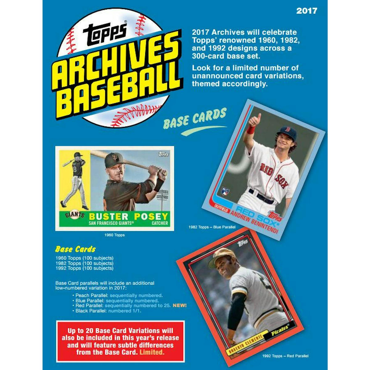 2017 Topps Archives Baseball Hobby Box (Reed Buy)