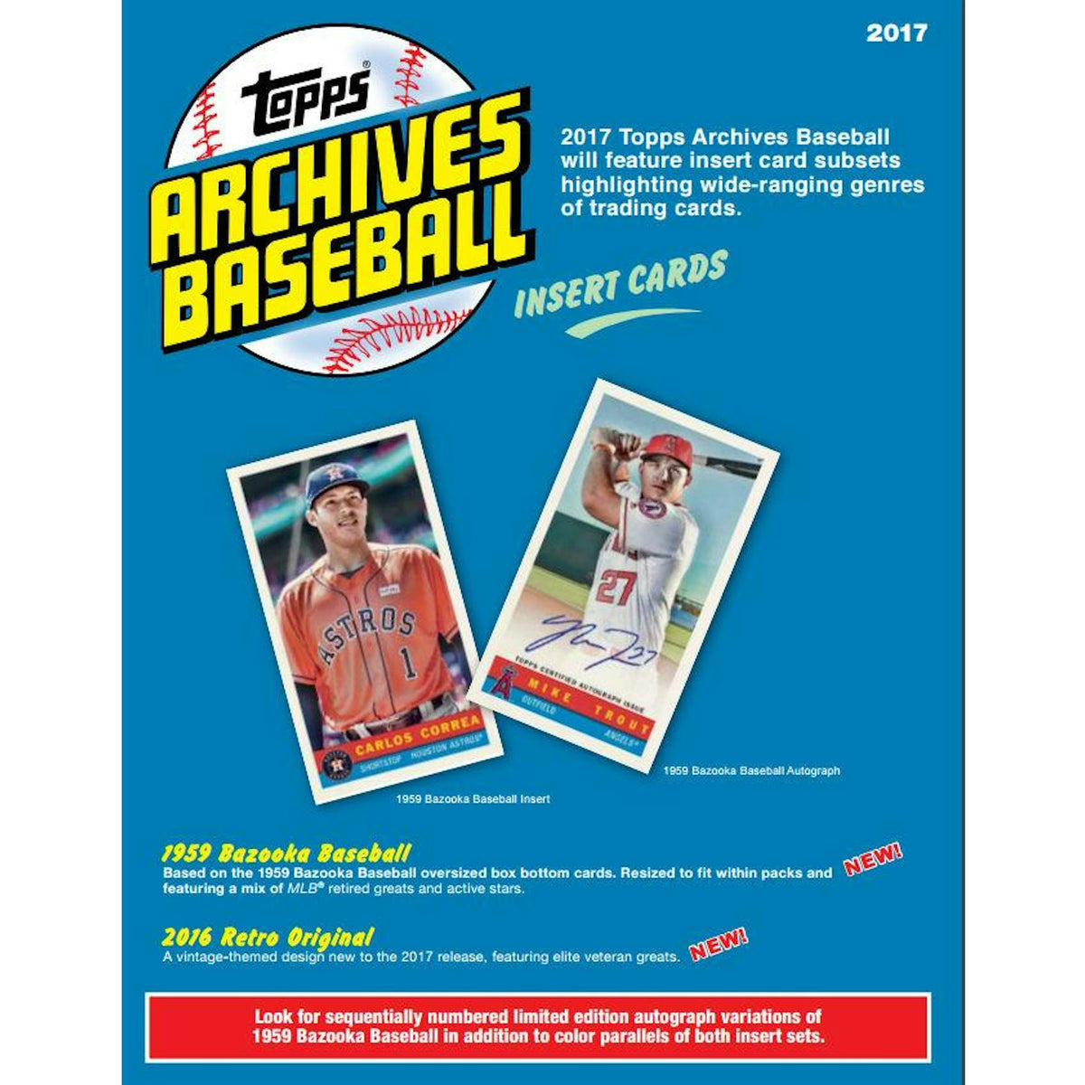 2017 Topps Archives Baseball Hobby Box (Reed Buy)