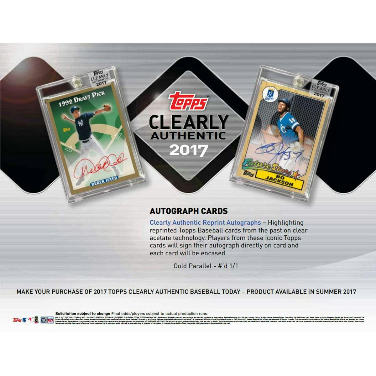 2017 Topps Clearly Authentic Baseball Hobby Box (Reed Buy)