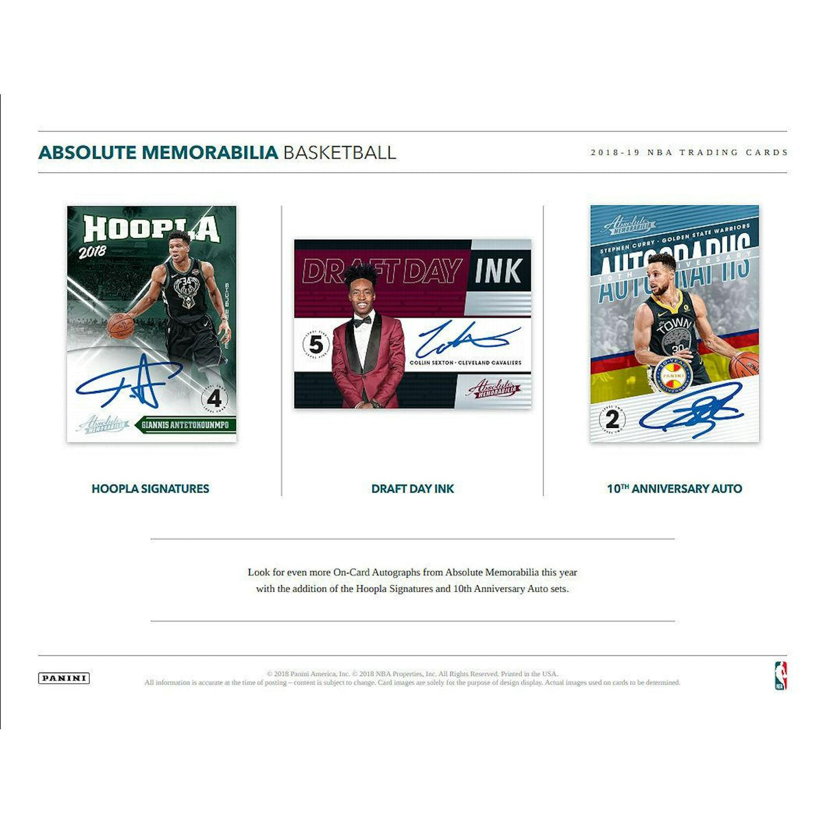 2018/19 Panini Absolute Memorabilia Basketball Hobby Box