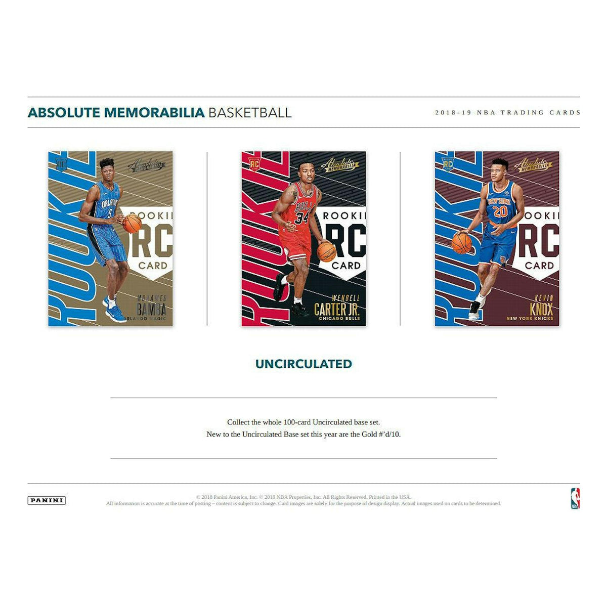 2018/19 Panini Absolute Memorabilia Basketball Hobby Box