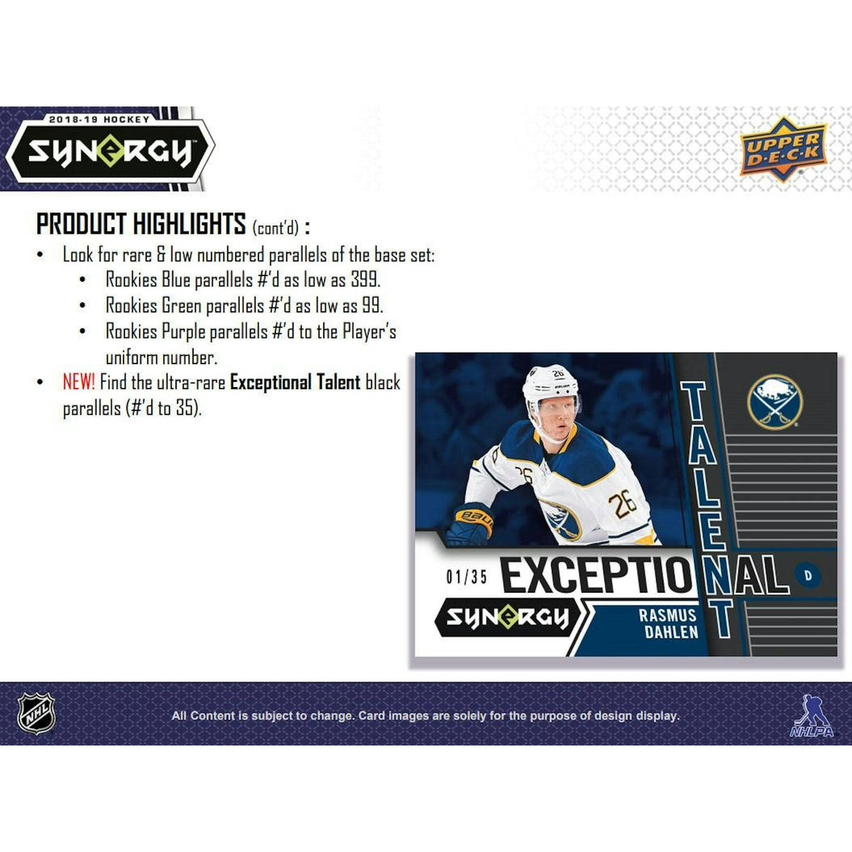 2018/19 Upper Deck Synergy Hockey Hobby Box