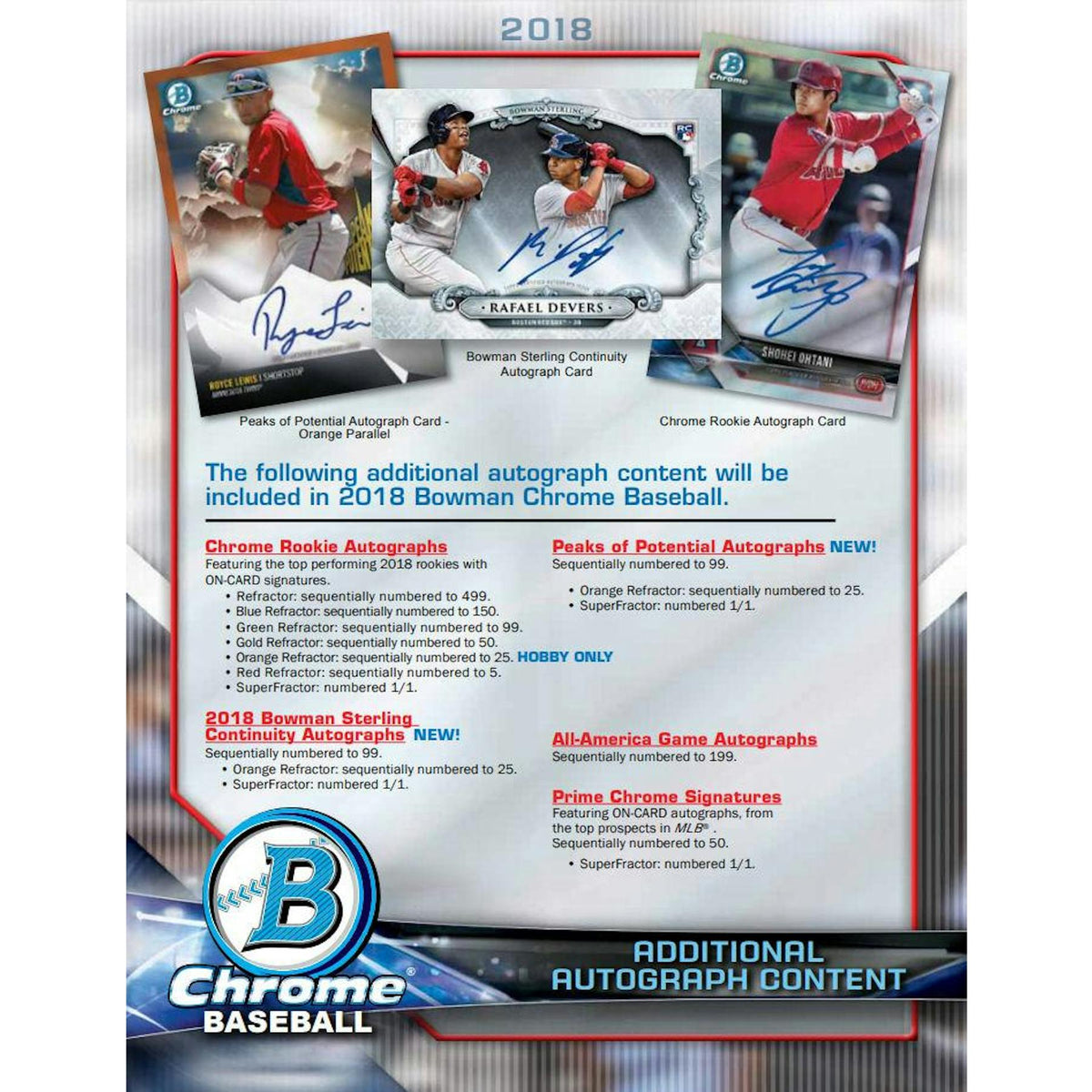 2018 Bowman Chrome Baseball Hobby Box