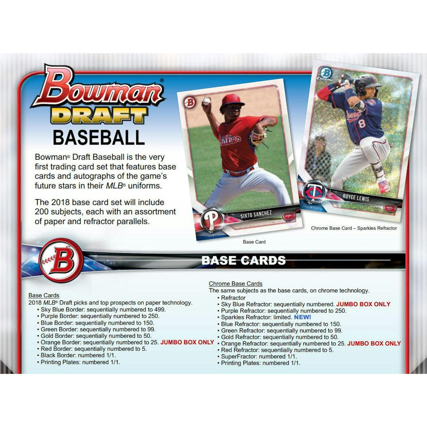 2018 Bowman Draft Baseball Hobby Jumbo Box