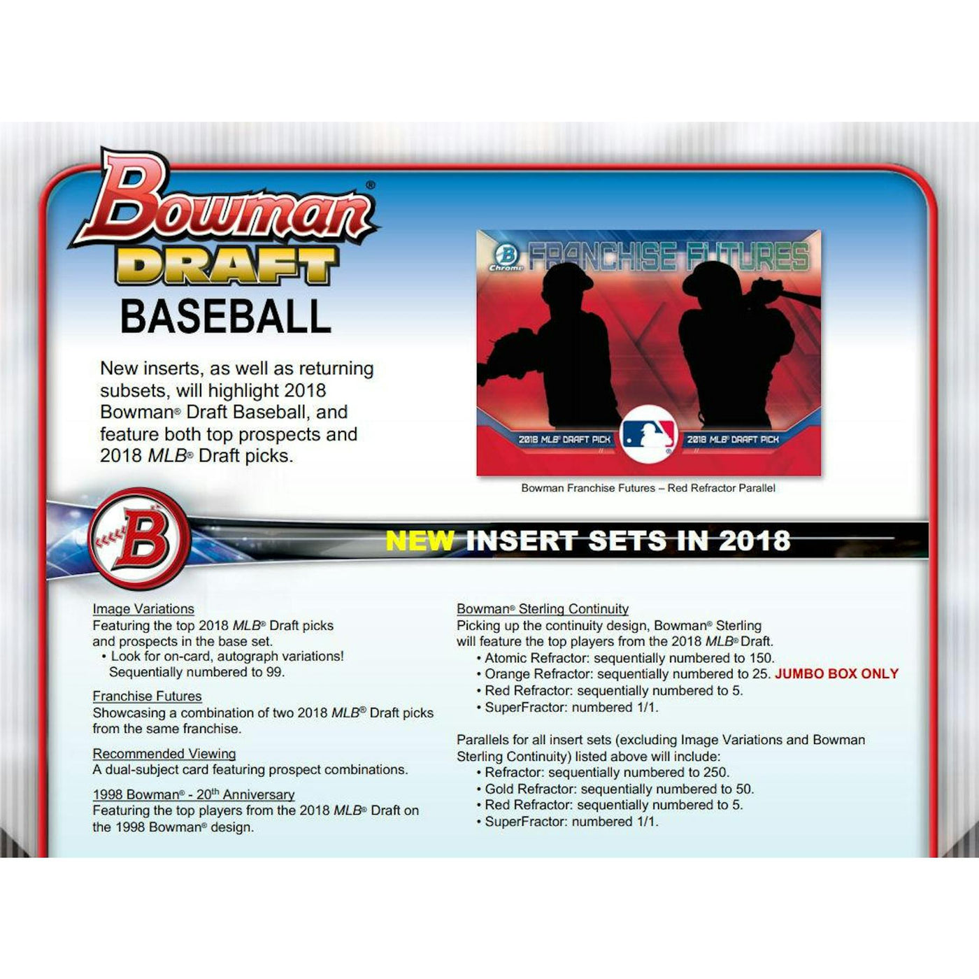 2018 Bowman Draft Baseball Hobby Jumbo Box