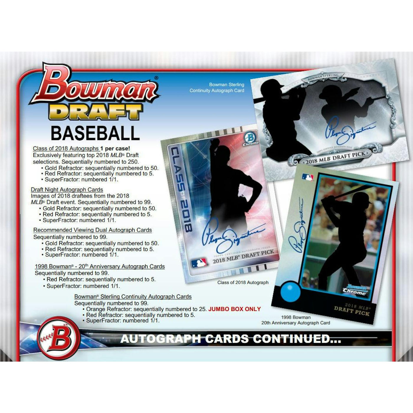 2018 Bowman Draft Baseball Hobby Jumbo Box