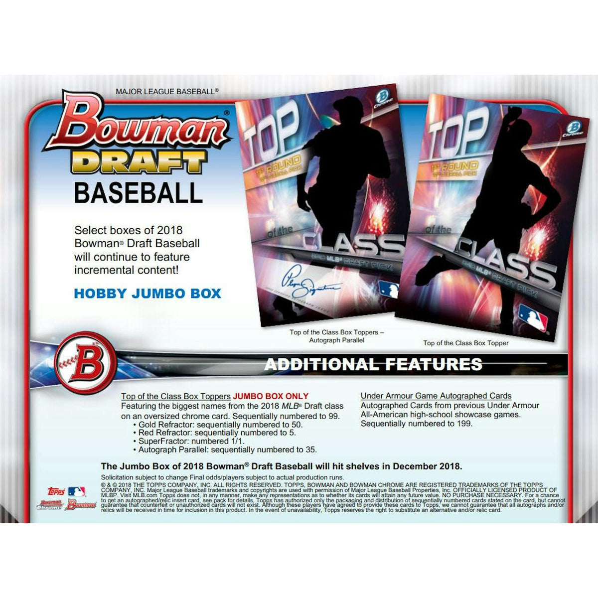 2018 Bowman Draft Baseball Hobby Jumbo Box