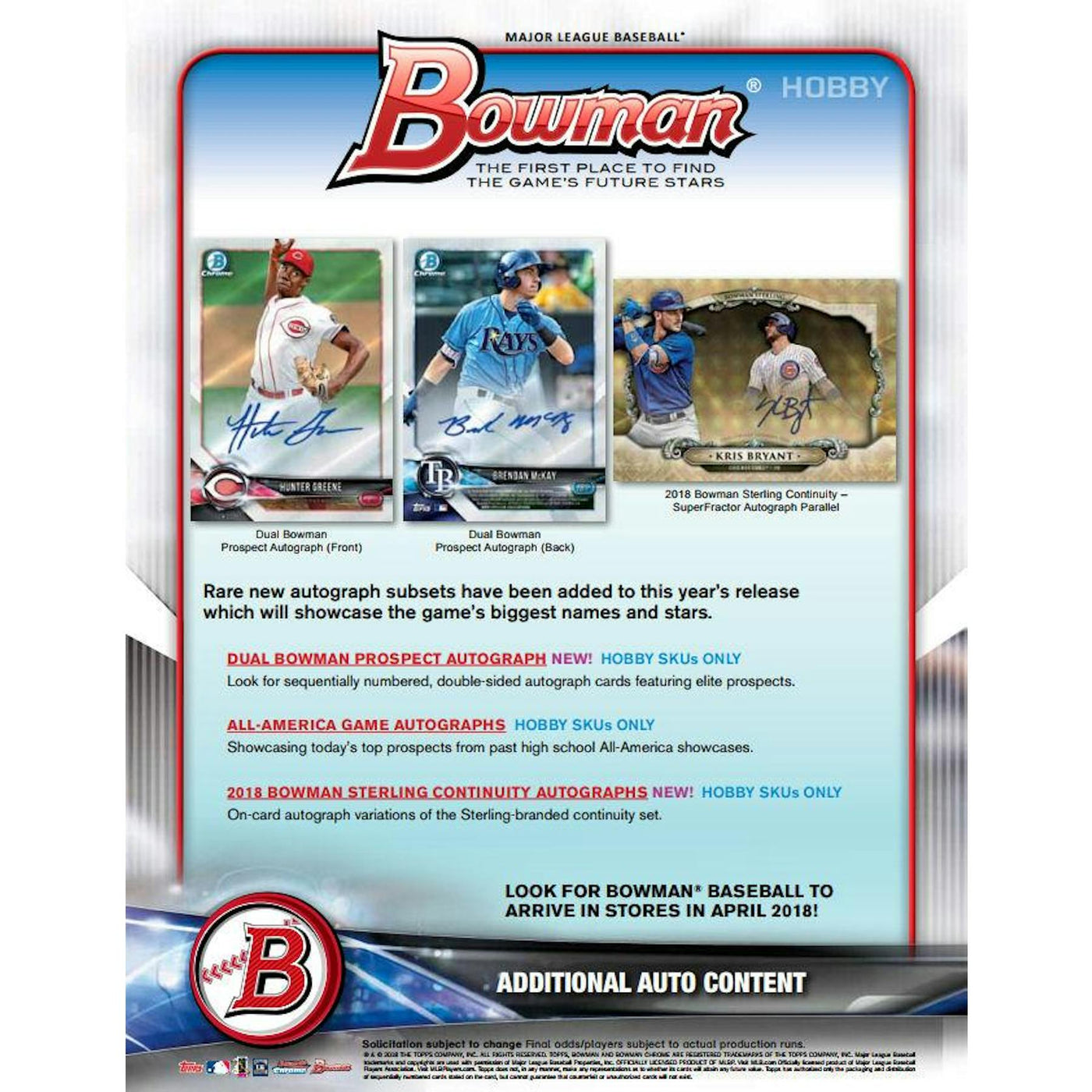 2018 Bowman Baseball Hobby Box