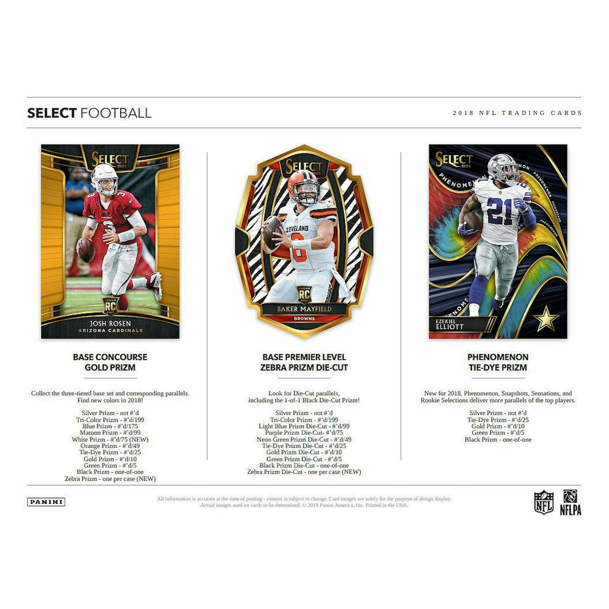 2018 Panini Select Football Hobby 12-Box Case