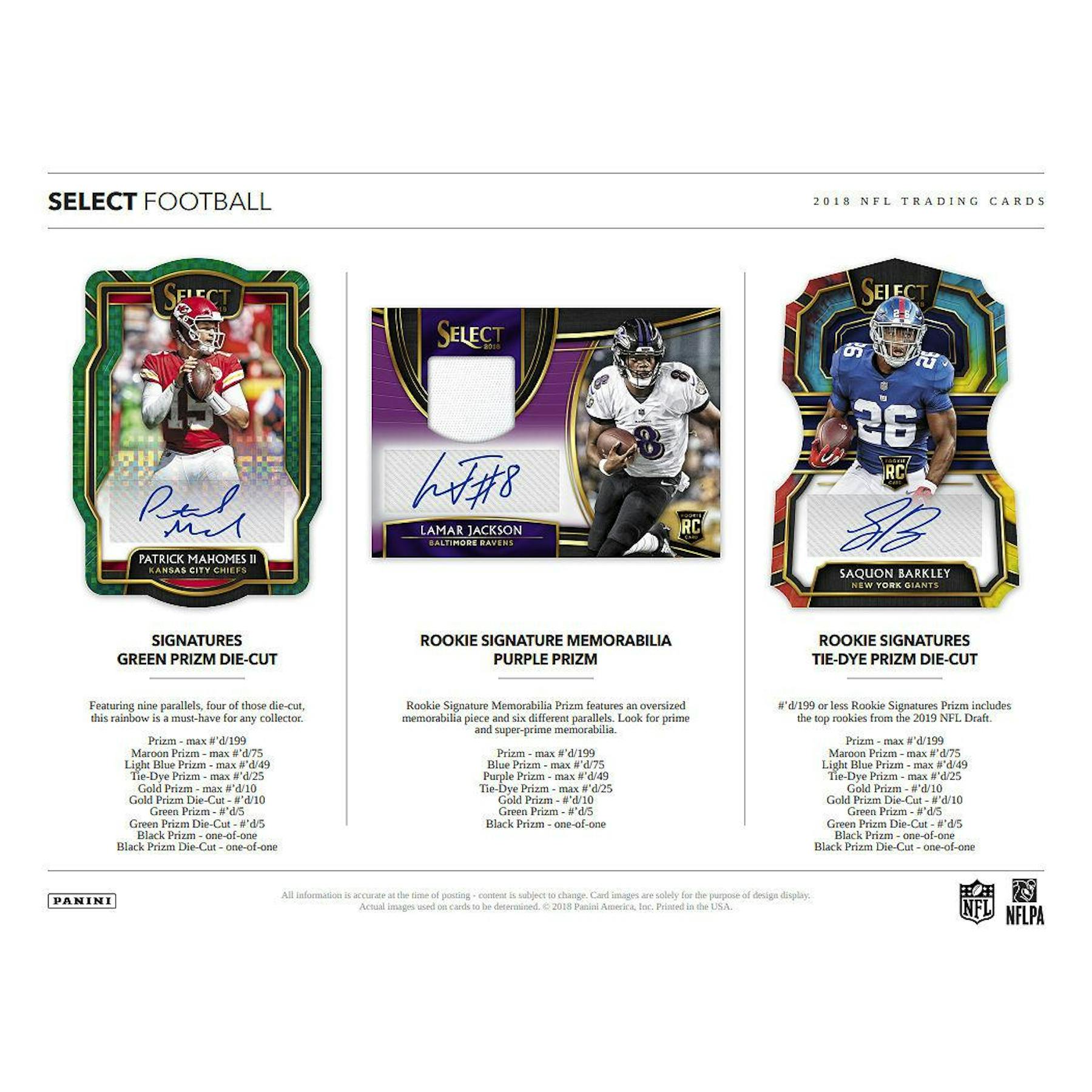 2018 Panini Select Football Hobby 12-Box Case