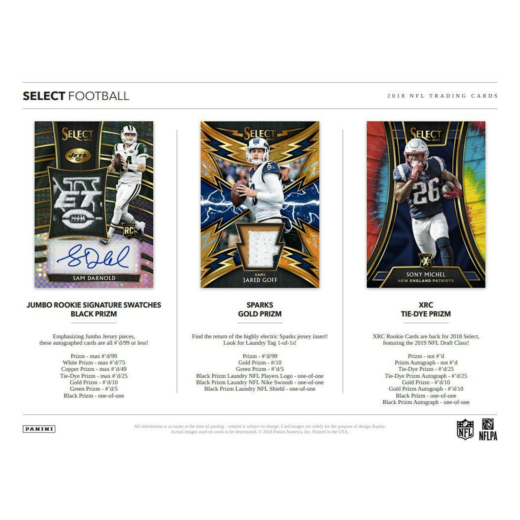 2018 Panini Select Football Hobby 12-Box Case