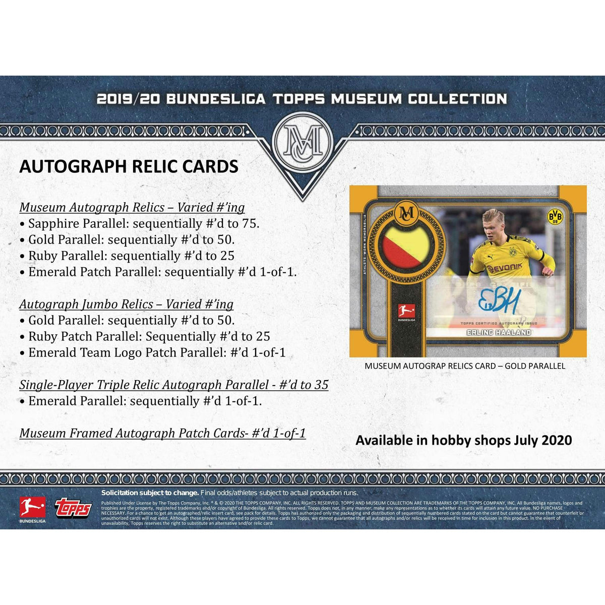 2019/20 Topps Bundesliga Museum Collection Soccer Hobby Box