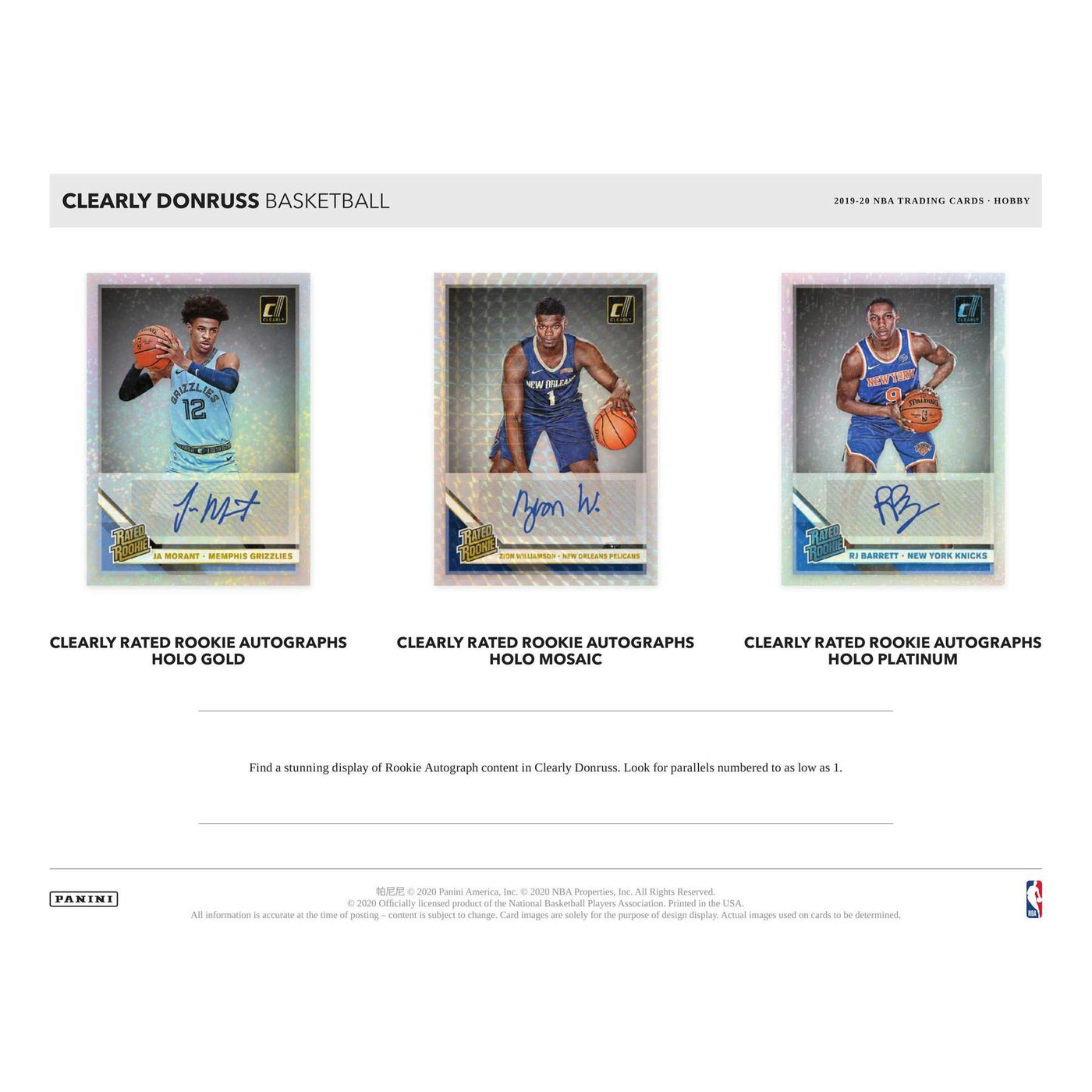 2019/20 Panini Clearly Donruss Basketball Hobby Box