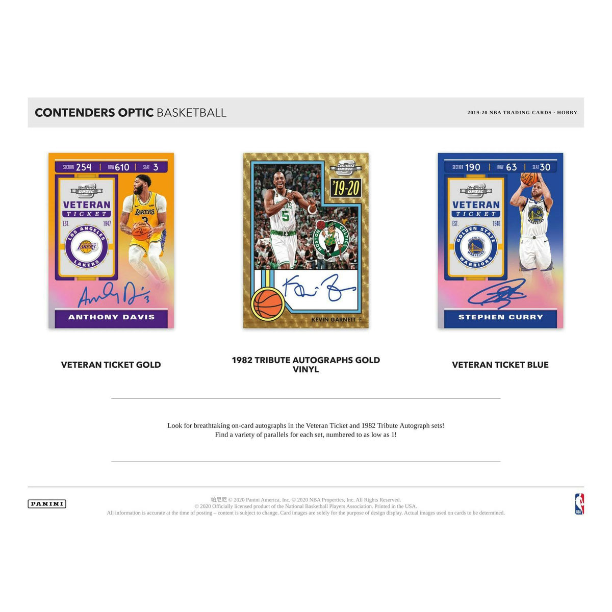 2019/20 Panini Contenders Optic Basketball Hobby Box