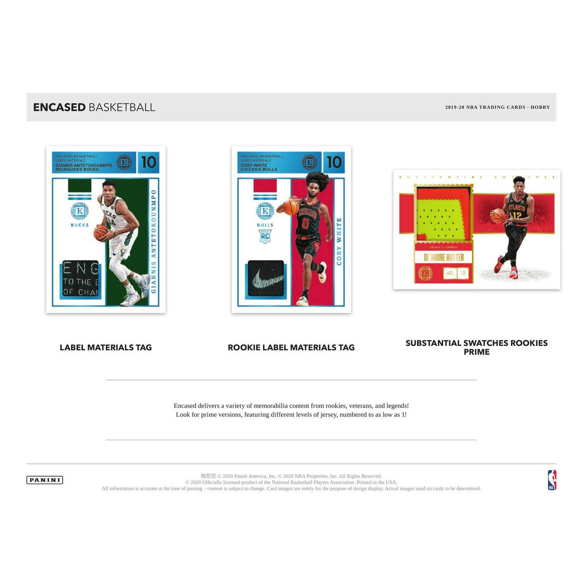 2019/20 Panini Encased 1st Off The Line FOTL Basketball Hobby Box