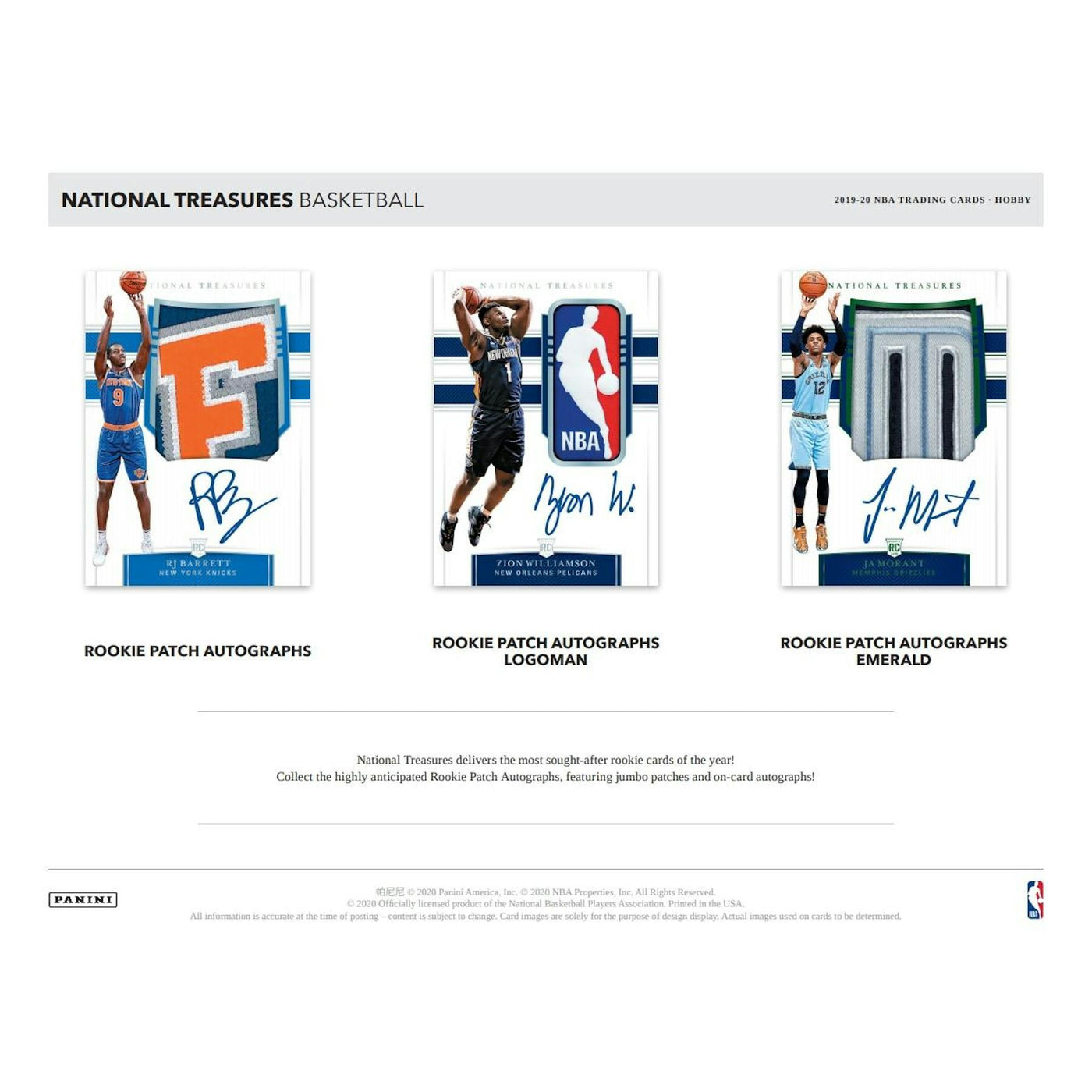 2019/20 Panini National Treasures Basketball Hobby 4-Box Case