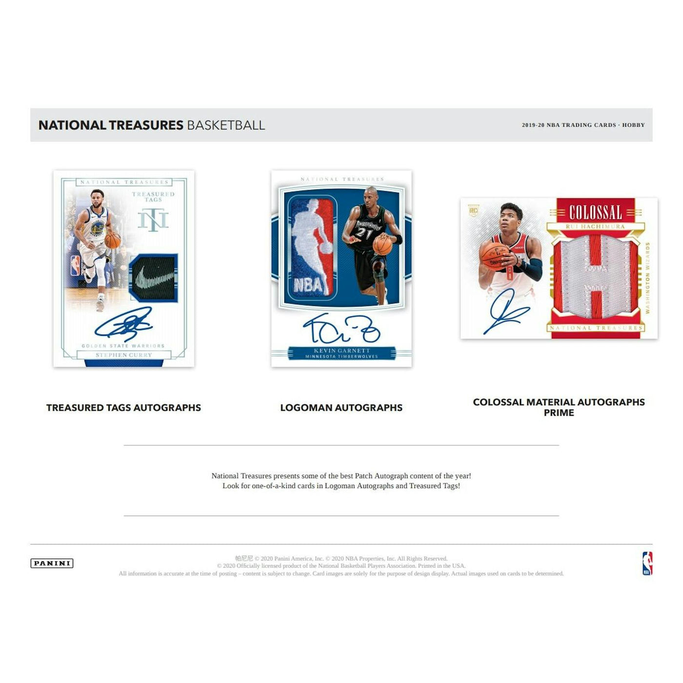 2019/20 Panini National Treasures Basketball Hobby 4-Box Case