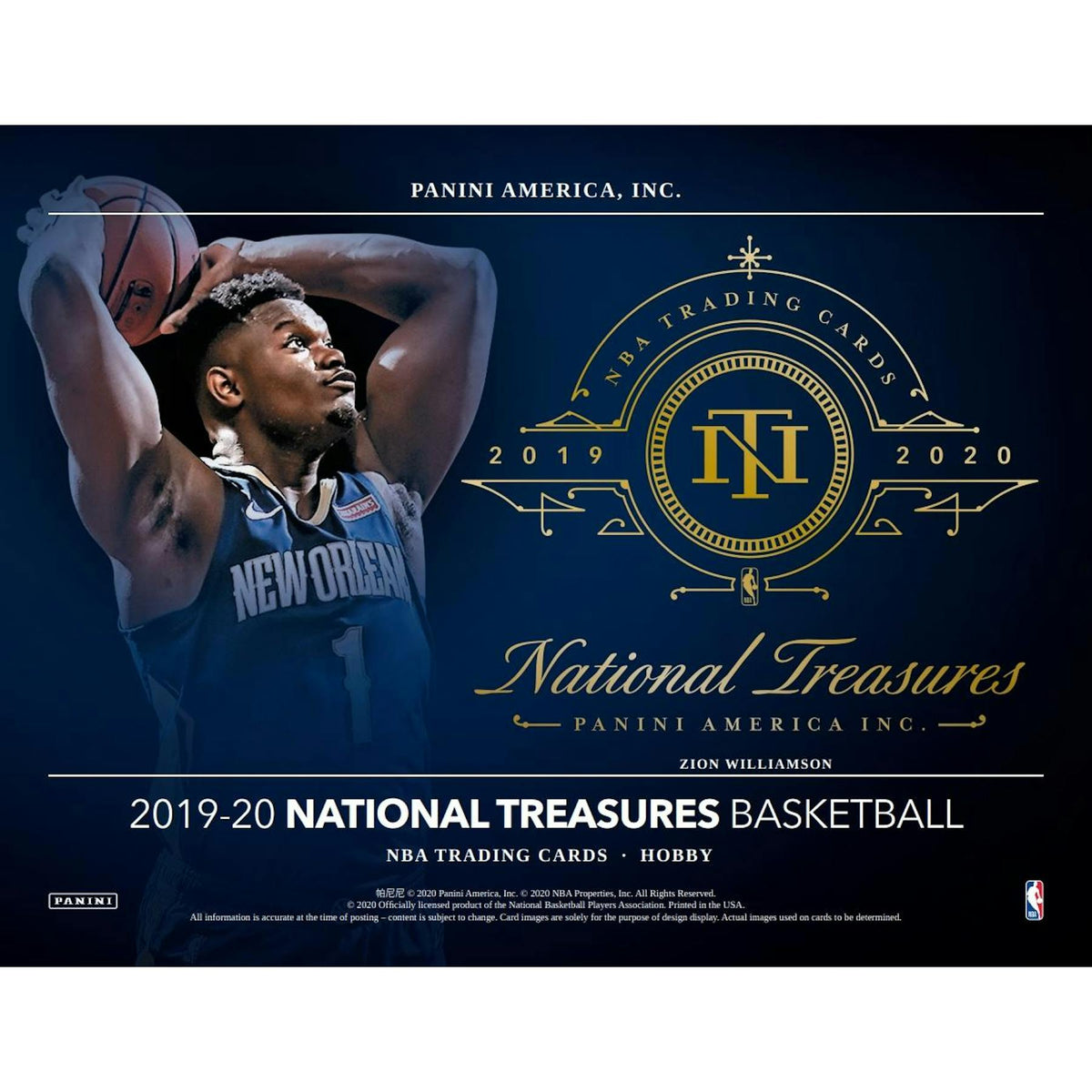 2019/20 Panini National Treasures Basketball Hobby 4-Box Case