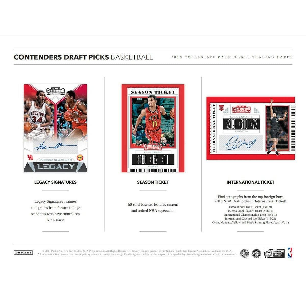 2019/20 Panini Contenders Draft Basketball Hobby Box