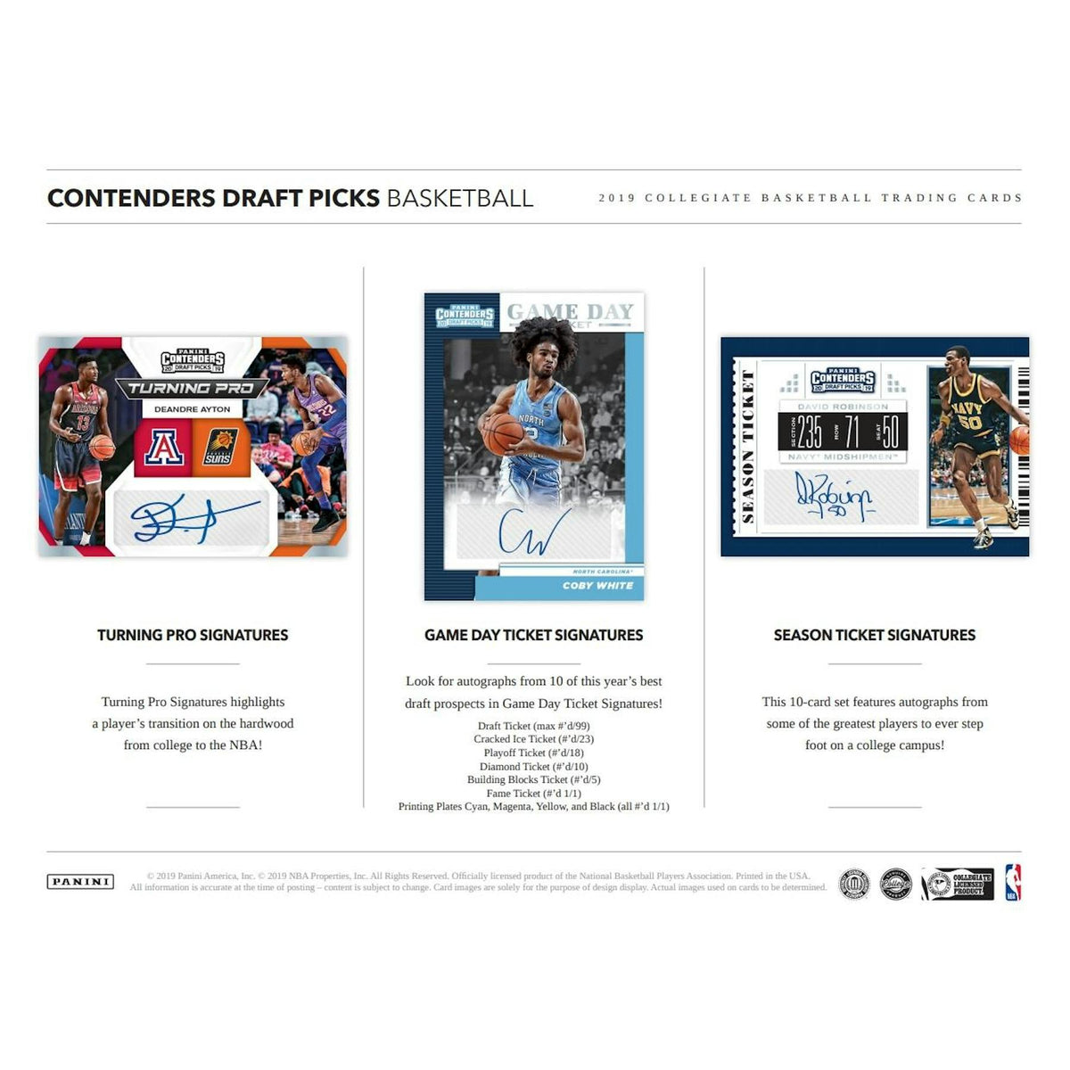 2019/20 Panini Contenders Draft Basketball Hobby Box