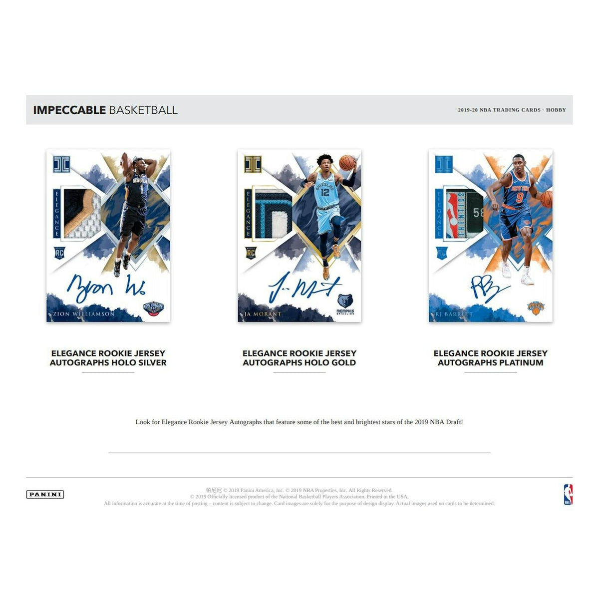 2019/20 Panini Impeccable 1st Off The Line FOTL Basketball Hobby Box