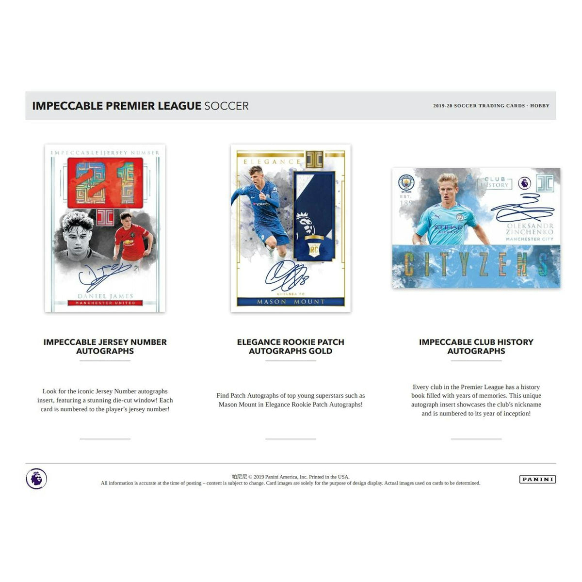 2019/20 Panini Impeccable Soccer Hobby 3-Box Case