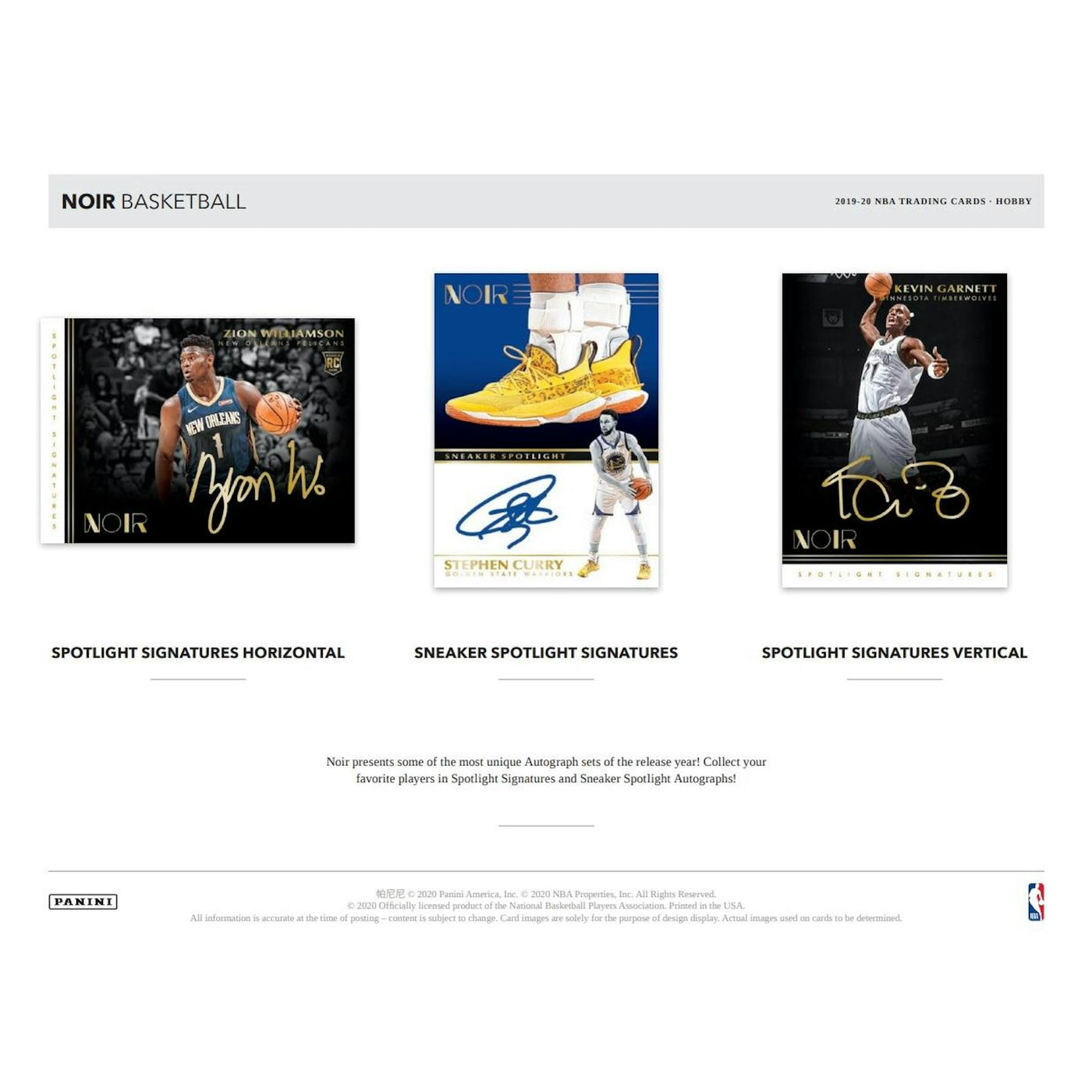 2019/20 Panini Noir Basketball Hobby 4-Box Case (Reed Buy)