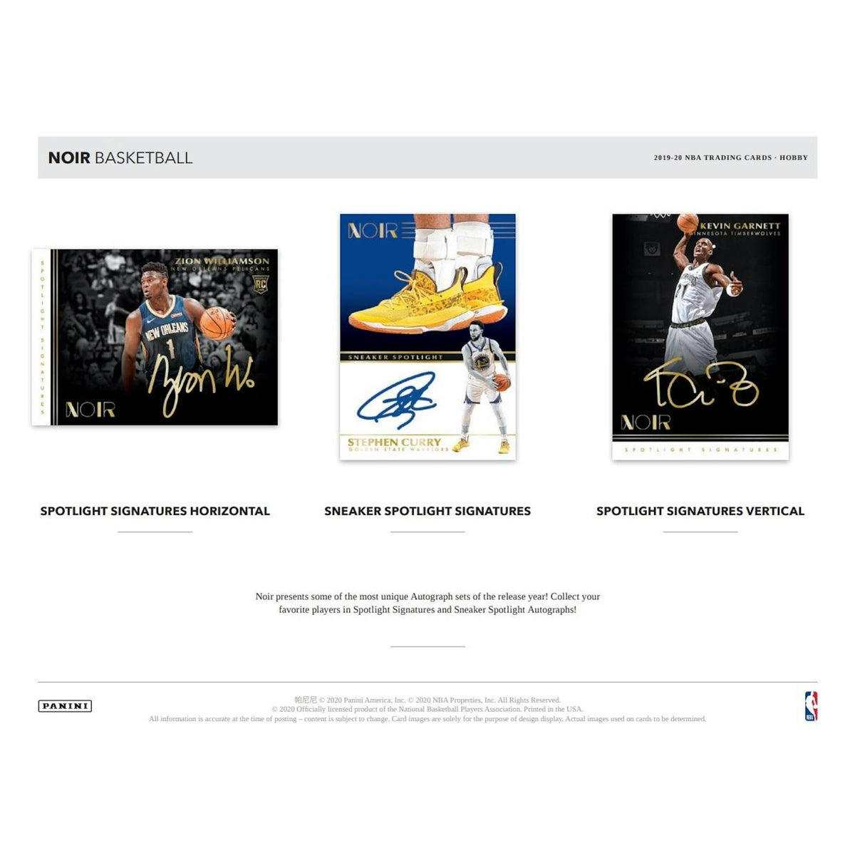 2019/20 Panini Noir Basketball Hobby 4-Box Case (Reed Buy)