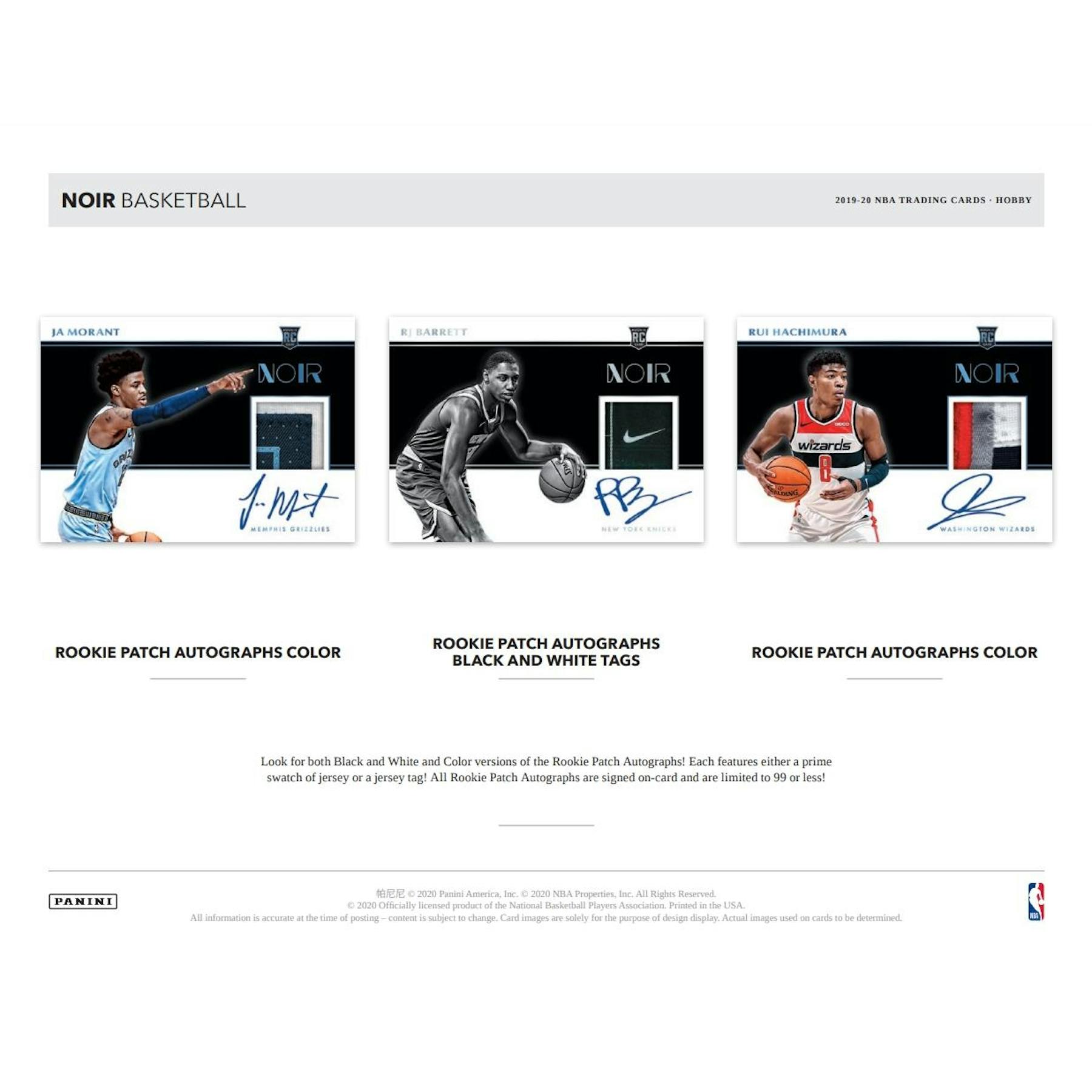 2019/20 Panini Noir Basketball Hobby 4-Box Case (Reed Buy)