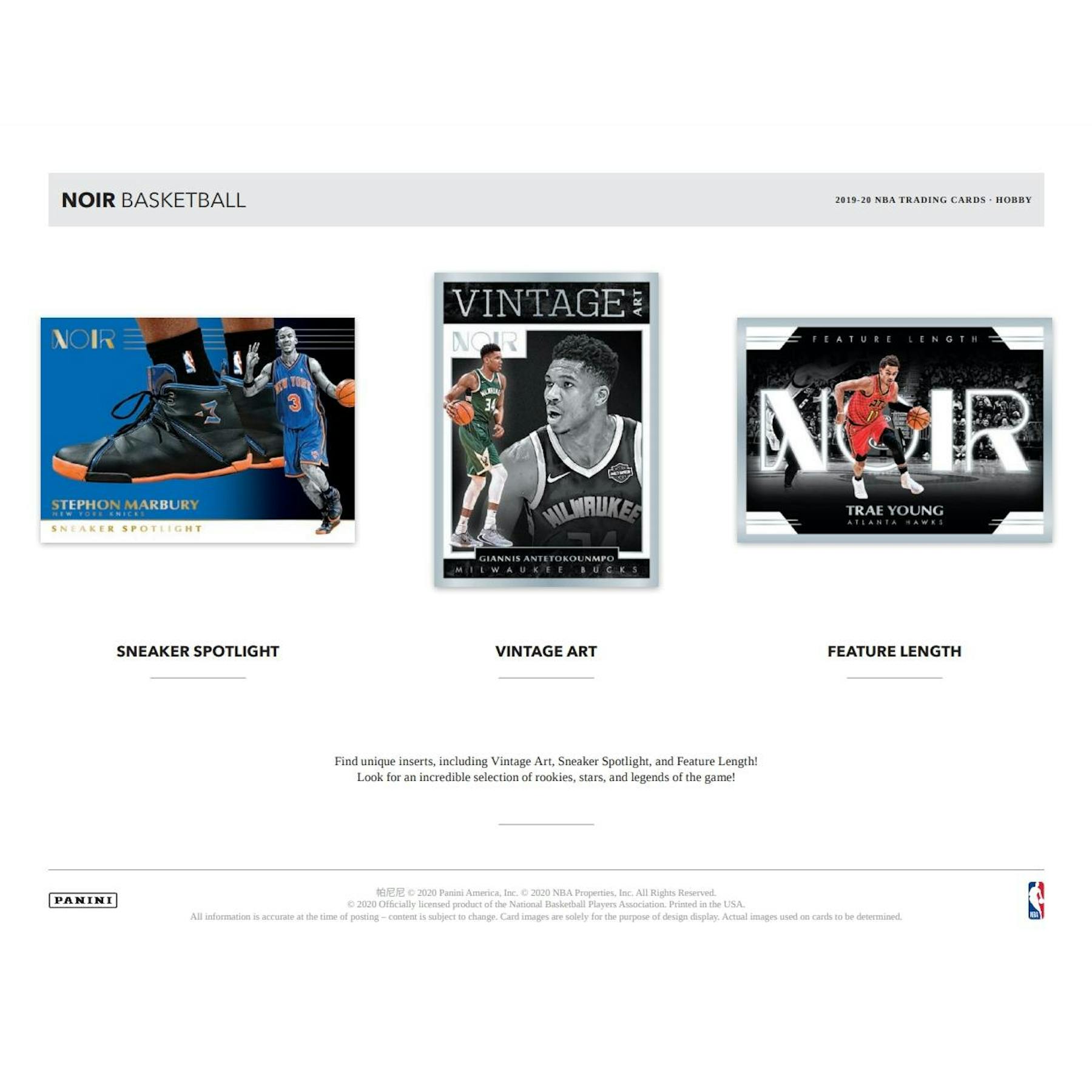2019/20 Panini Noir Basketball Hobby Box
