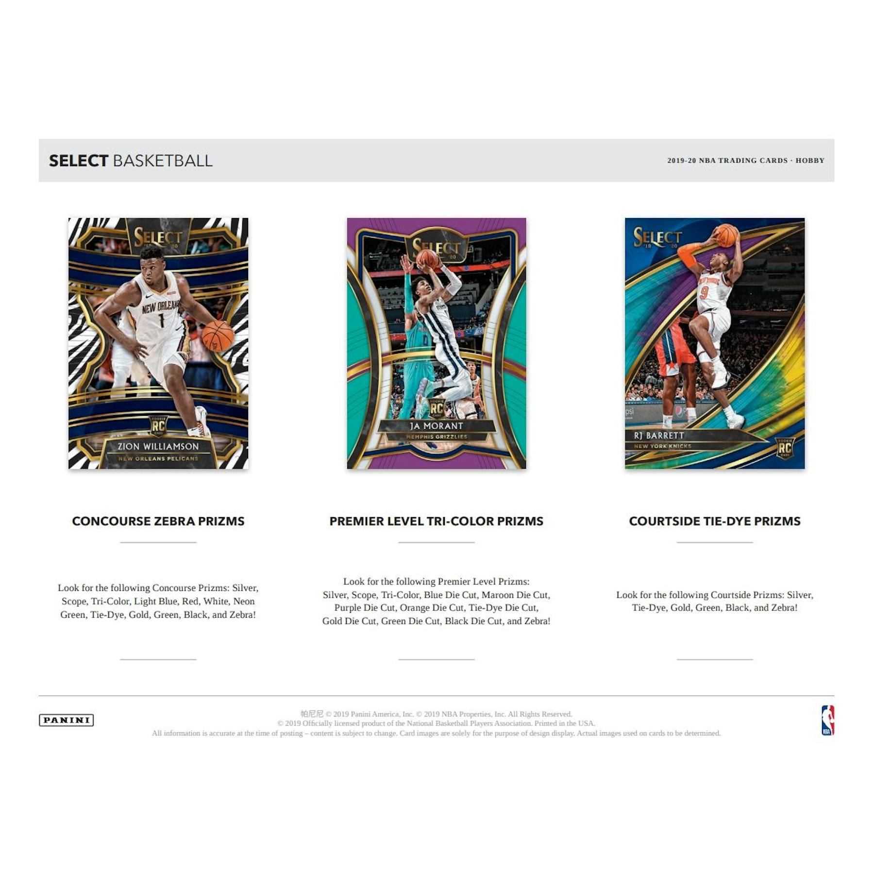 2019/20 Panini Select Basketball Hobby Pack