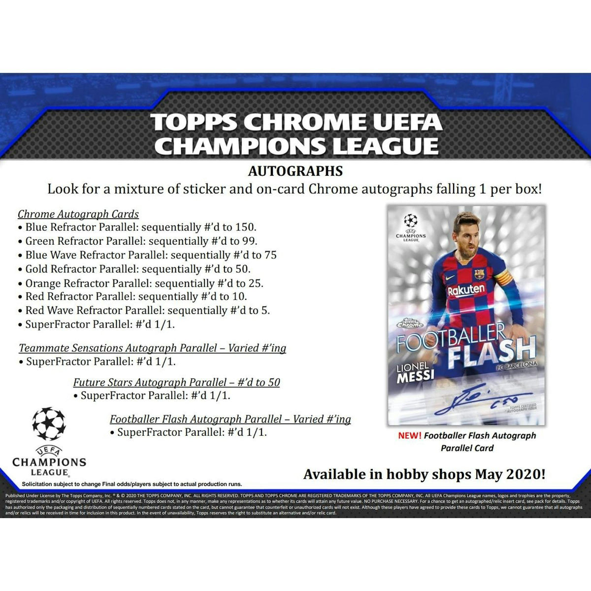 2019/20 Topps Chrome UEFA Champions League Soccer Hobby Box
