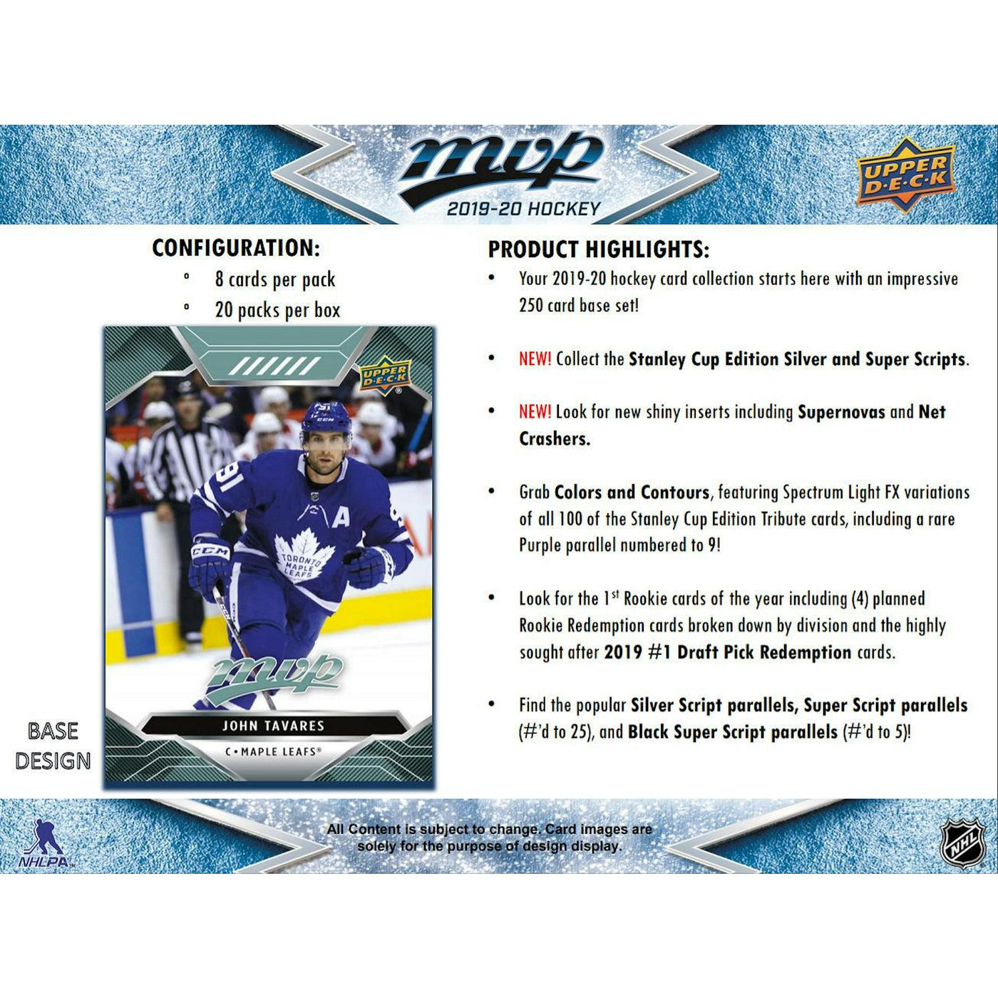 2019/20 Upper Deck MVP Hockey Hobby Pack