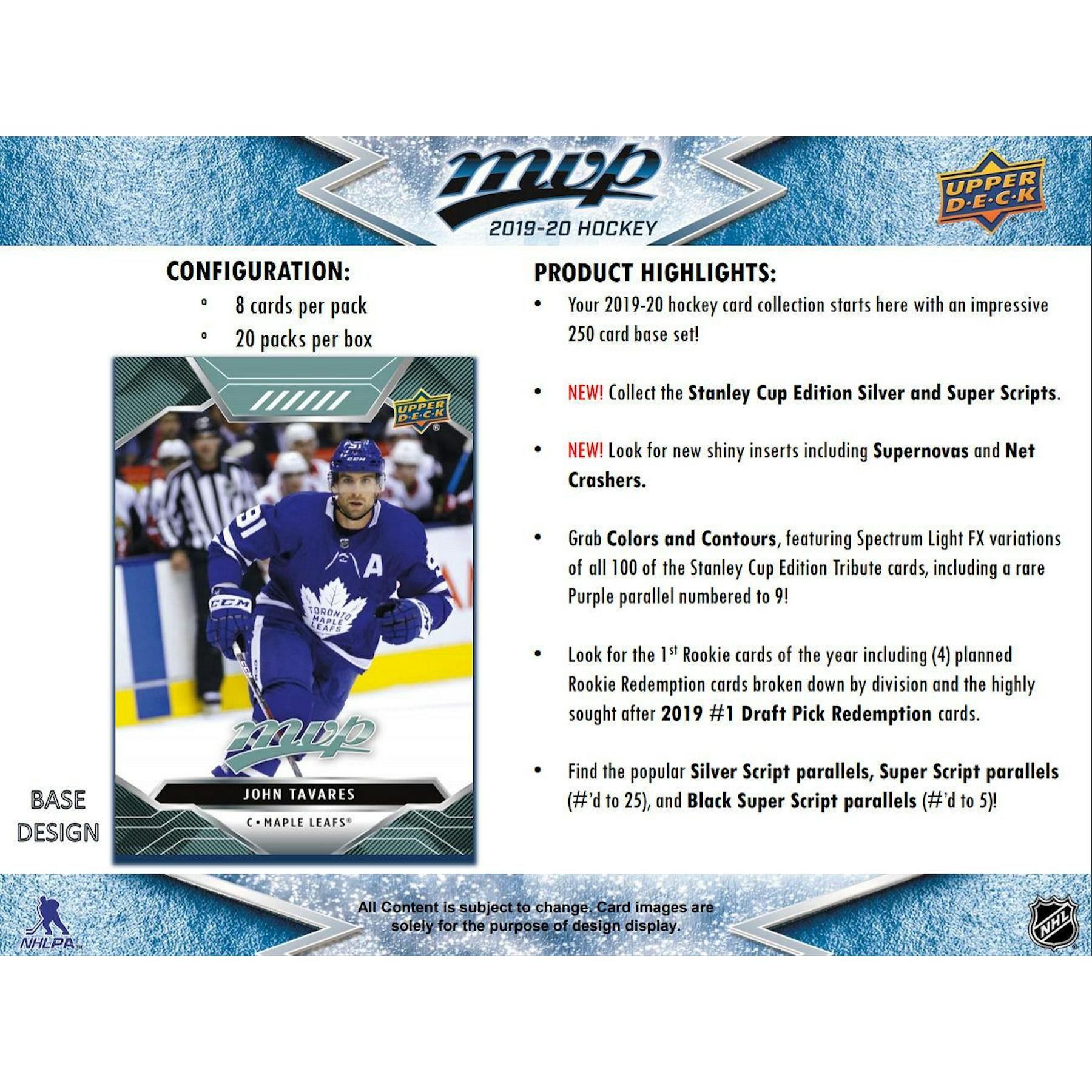 2019/20 Upper Deck MVP Hockey Hobby Pack