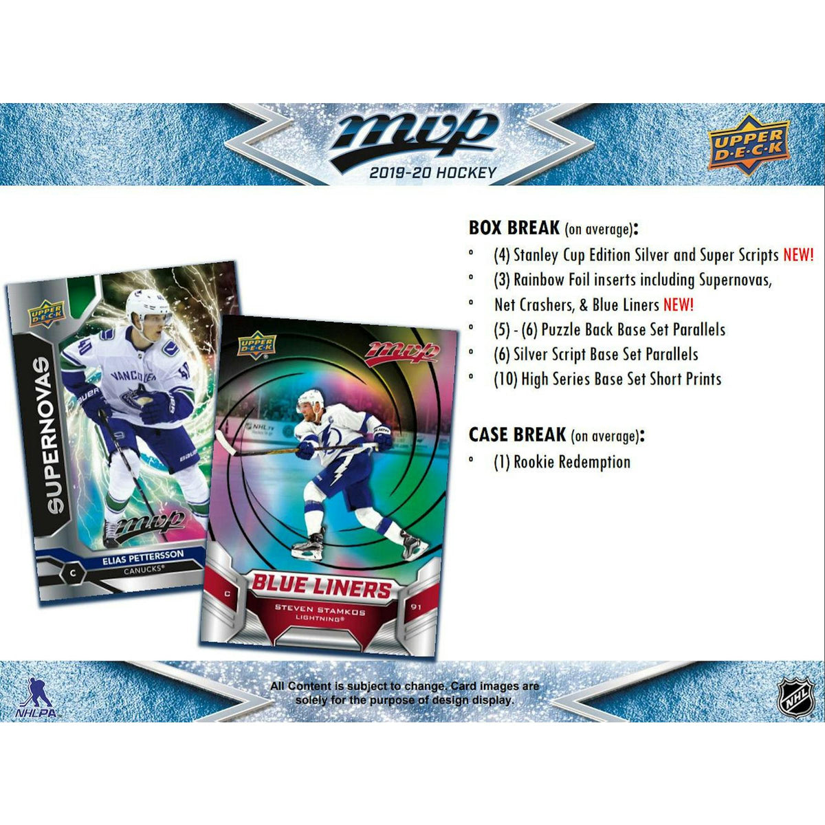 2019/20 Upper Deck MVP Hockey Hobby Pack