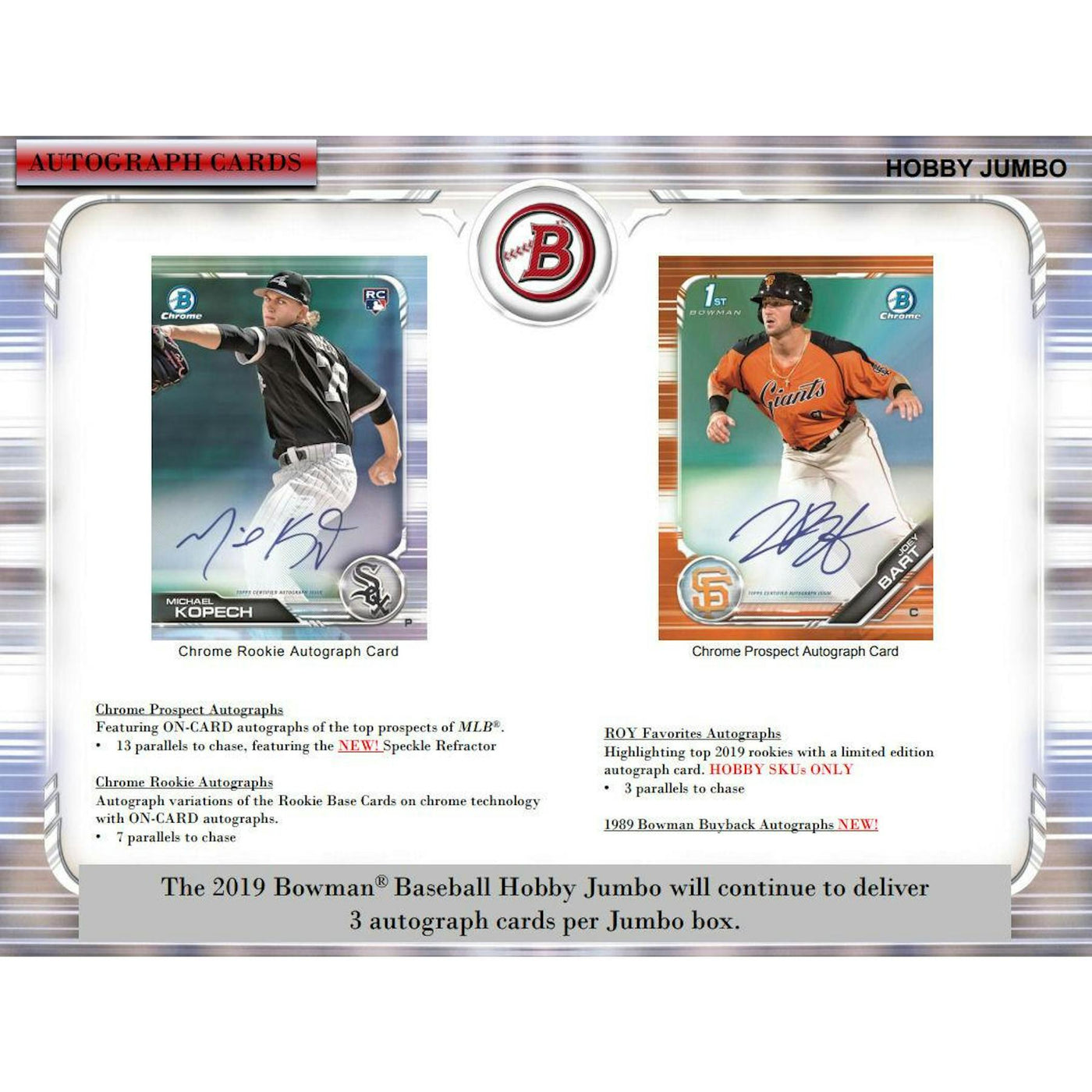 2019 Bowman Baseball Hobby Jumbo Box