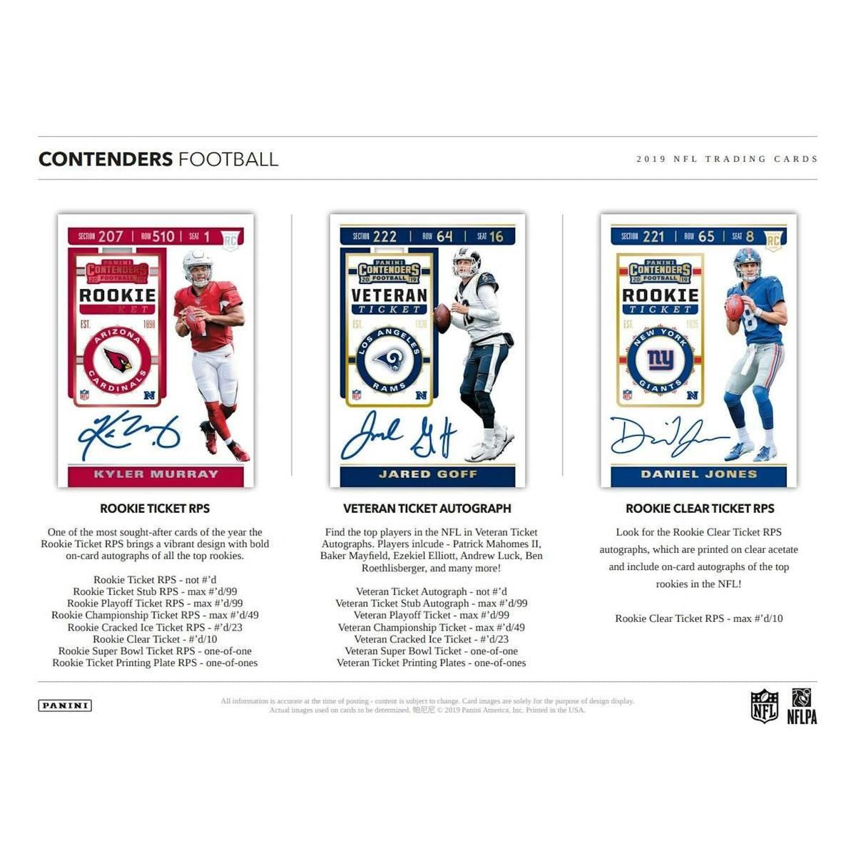 2019 Panini Contenders Football Hobby Box