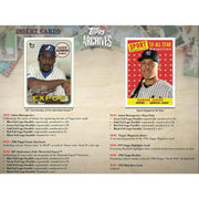 2019 Topps Archives Baseball Hobby Box (Reed Buy)
