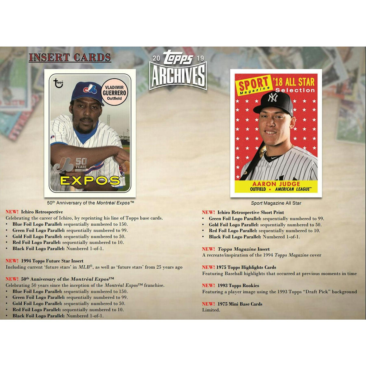 2019 Topps Archives Baseball Hobby Box (Reed Buy)
