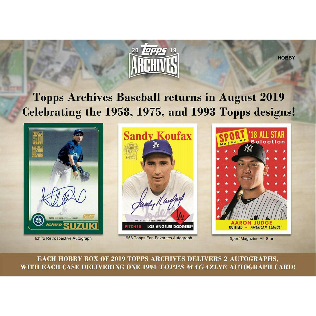 2019 Topps Archives Baseball Hobby Box (Reed Buy)