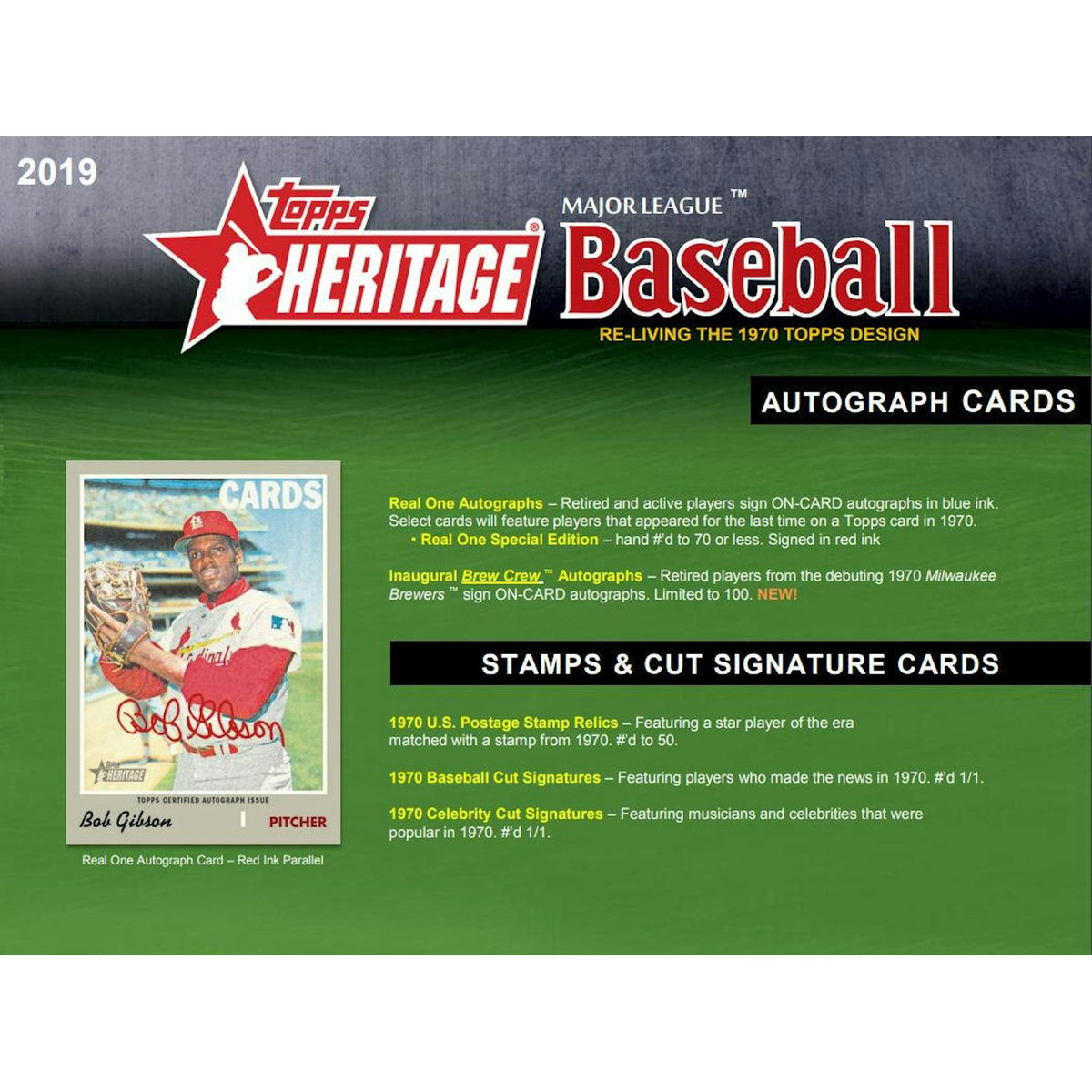 2019 Topps Heritage Baseball Retail Pack