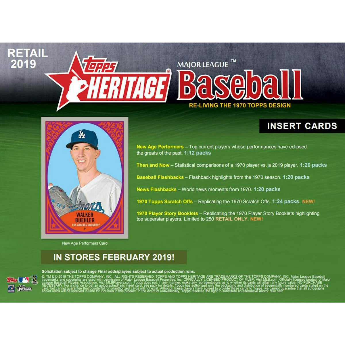 2019 Topps Heritage Baseball Retail Pack