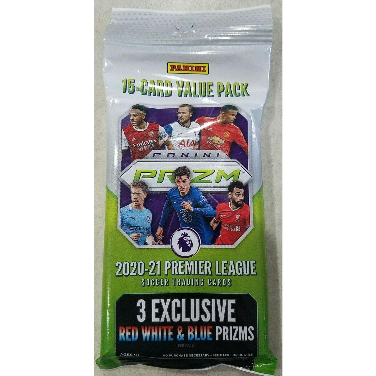 2020/21 Panini Prizm Premier League EPL Soccer Jumbo Value Box (Red White & Blue Prizms!)