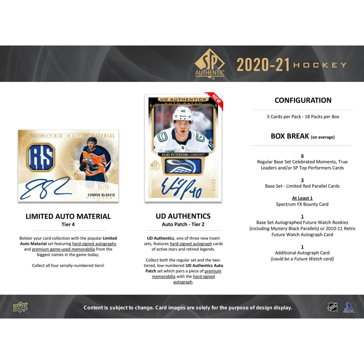 2020/21 Upper Deck SP Authentic Hockey Hobby Box
