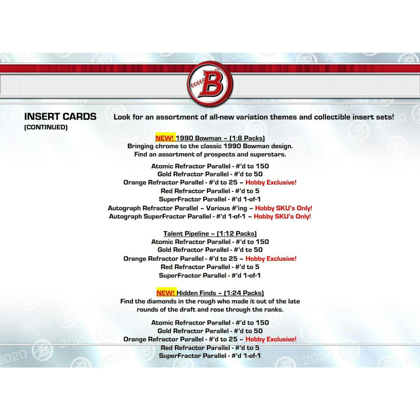 2020 Bowman Baseball Hobby Box