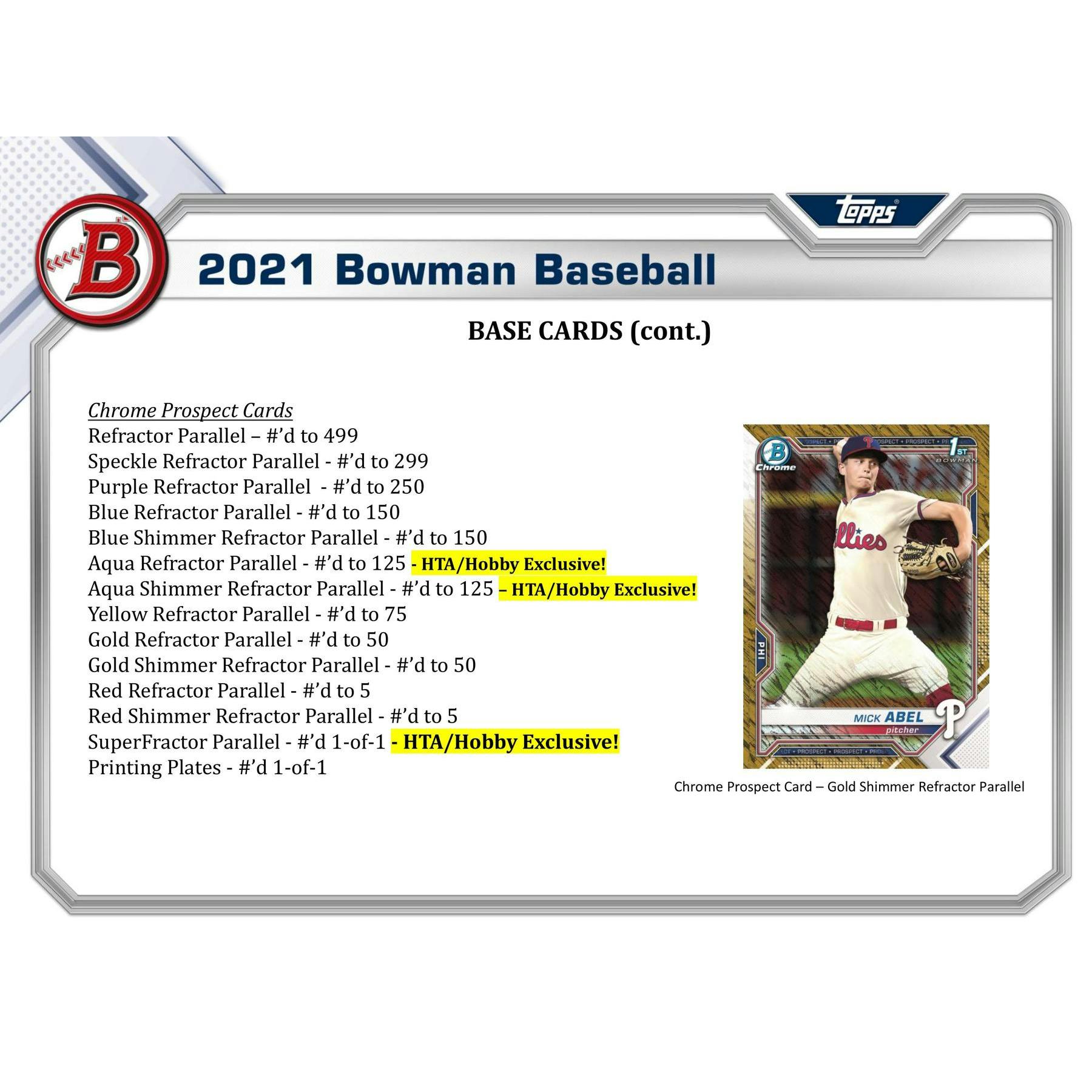 2021 Bowman Baseball Hobby Jumbo Box (Reed Buy)