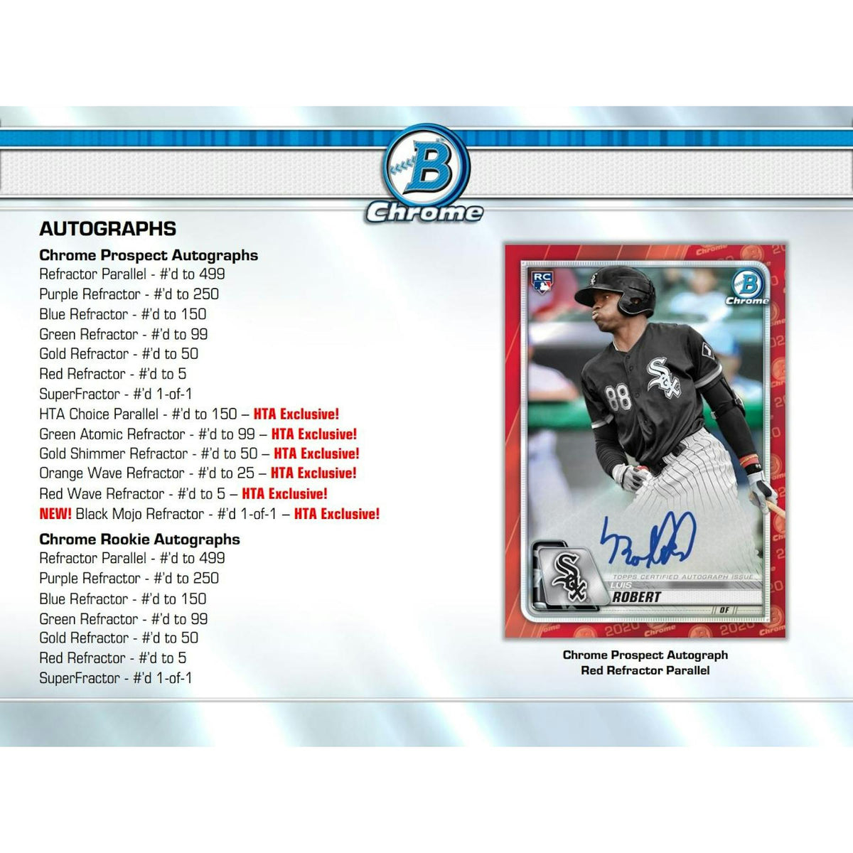 2020 Bowman Chrome Baseball HTA Jumbo Box