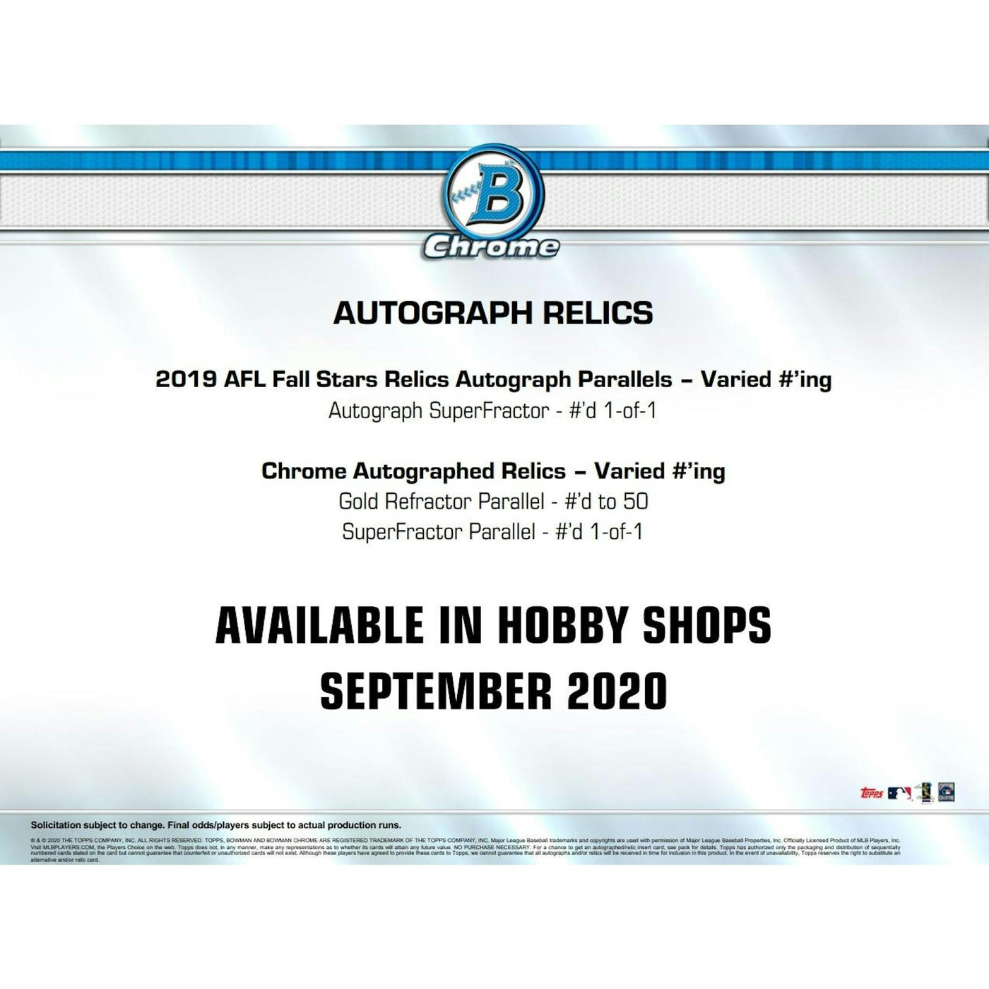 2020 Bowman Chrome Baseball HTA Jumbo Box