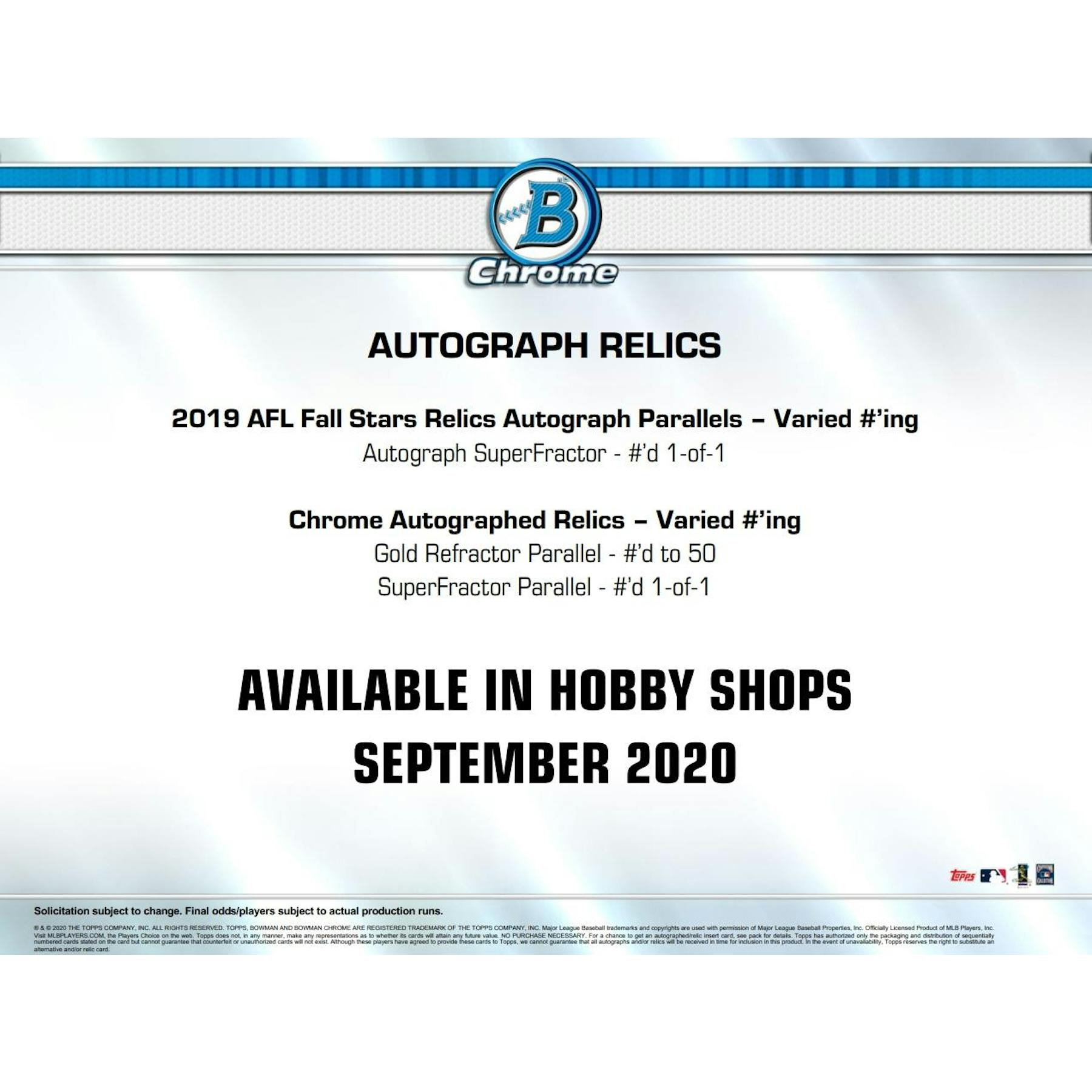 2020 Bowman Chrome Baseball HTA Jumbo Box