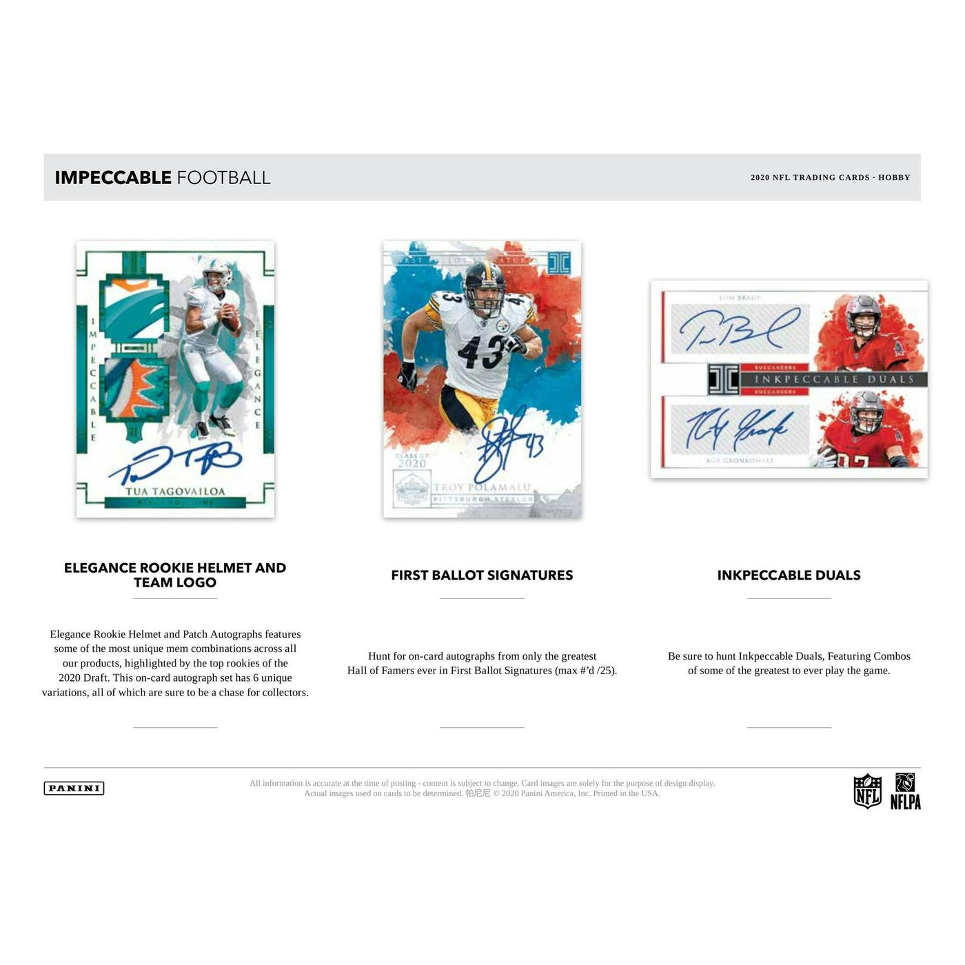 2020 Panini Impeccable Football Hobby Box